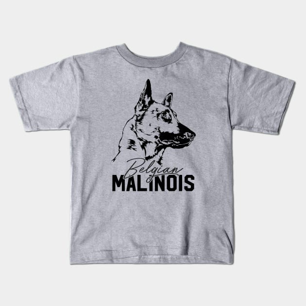 Belgian Shepherd Malinois dog portrait Kids T-Shirt by wilsigns